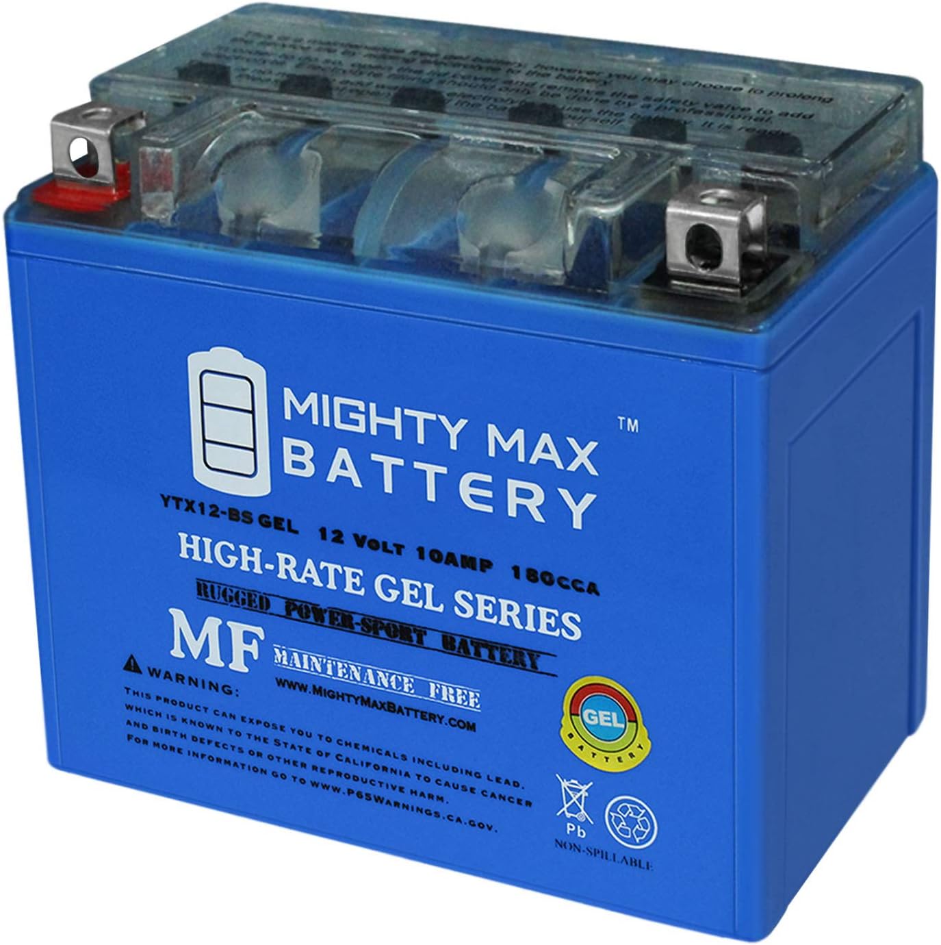 Mighty Max YTX12-BSGEL 12V 10 AH GEL 180 CCA Rechargeable Maintenance Free SLA AGM Battery