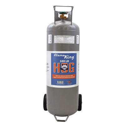 Flame King YSN100HOG 100 LBS Horizontal/Vertical Propane Cylinder w/ POL Wheels